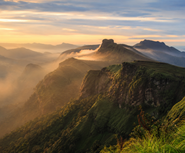 Knuckles Mountain Range Sri Lanka at sunrise