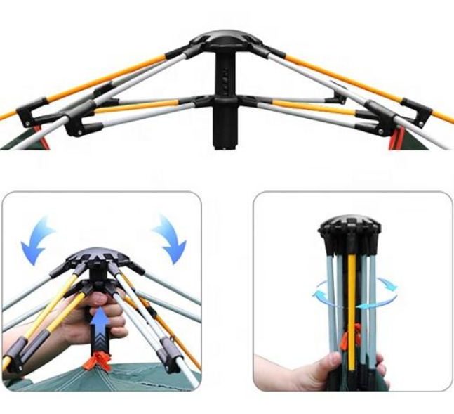 Automatic Pop up 6 Person Double Layer Camping Tent Setup Automatic Pop up 6 Person Double Layer Camping Tent Setup